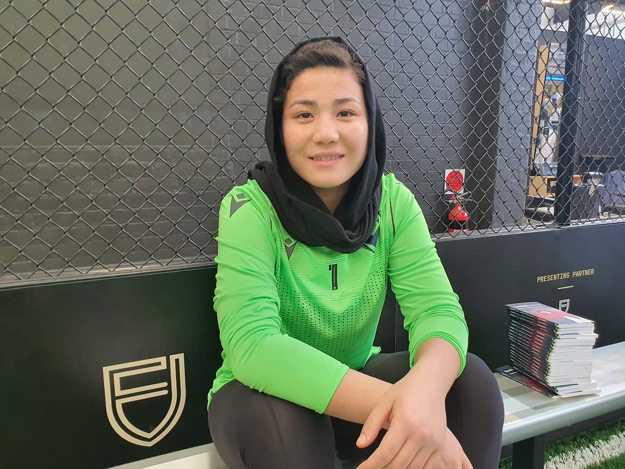 Footballer wearing headscarf