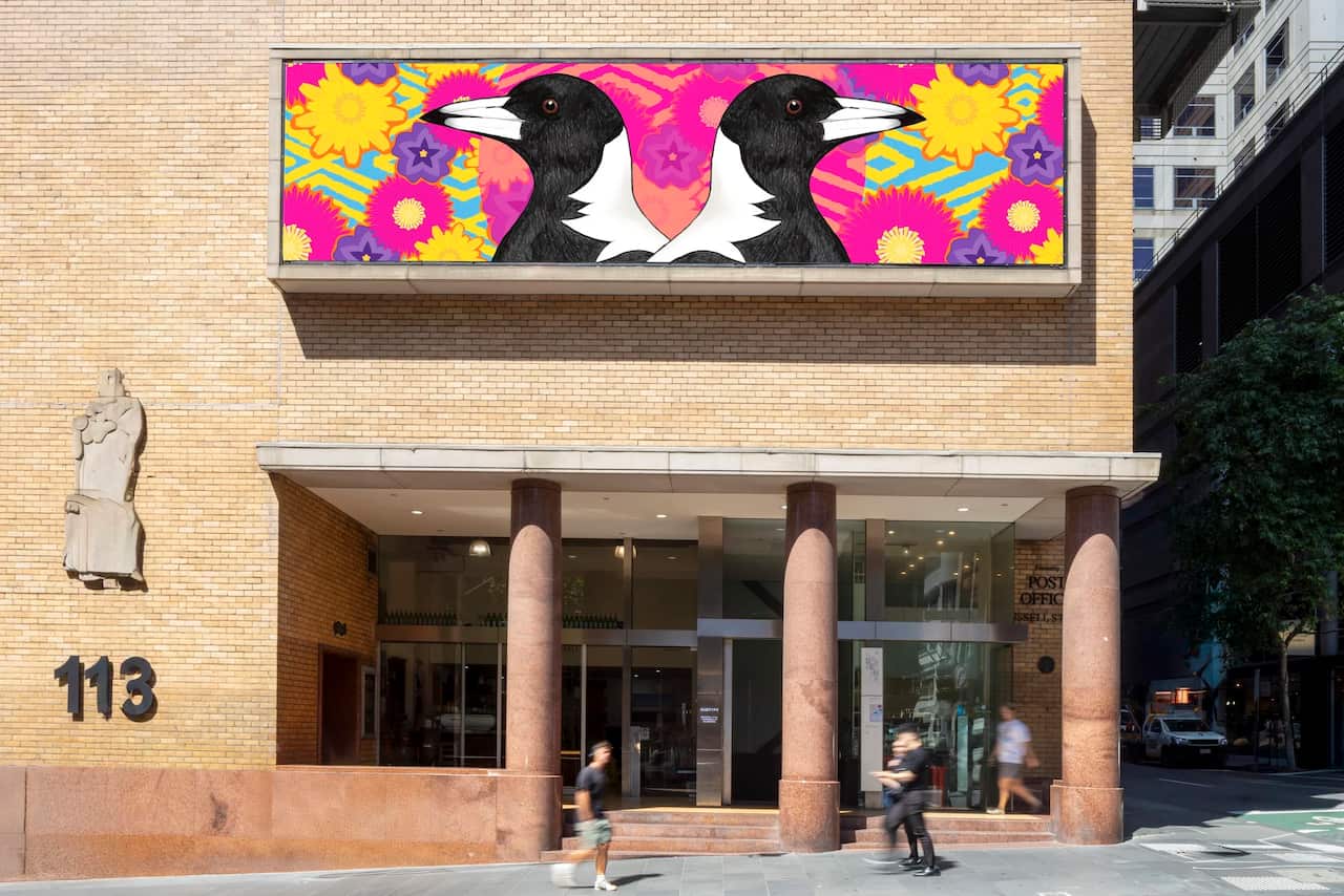 'The Watchful Ones' by Jarra Steel, a commission from the Hero Apartment Building in Melbourne