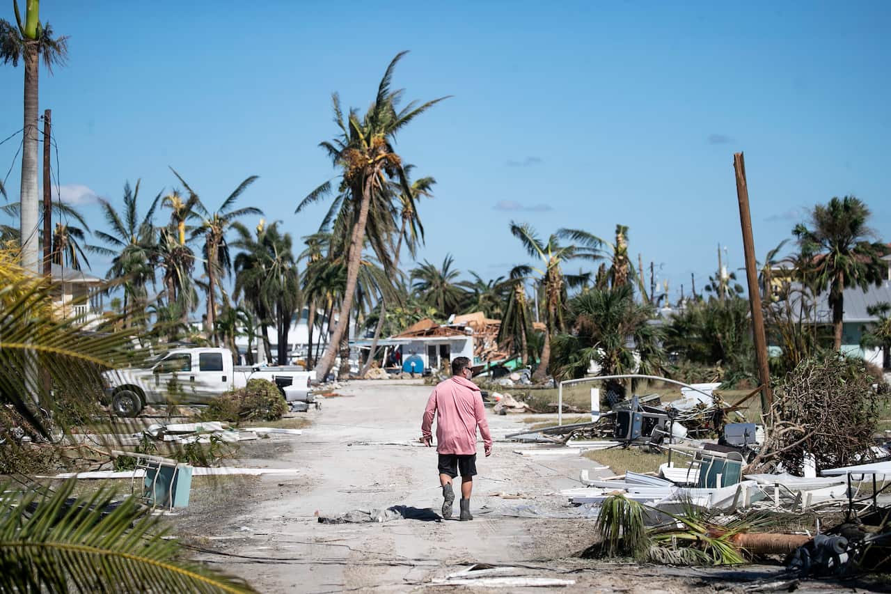 Damage from Hurricane Ian is pictured in Sanibel Island, Florida. 