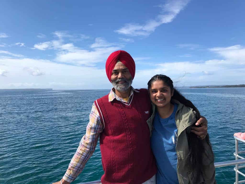 Jaismine with father Sarabjit Singh Bhangu