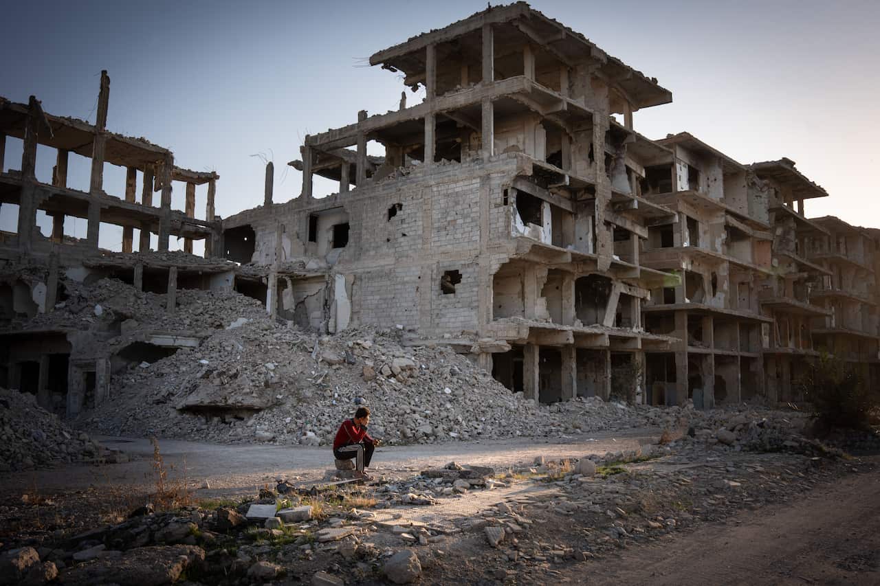 Daily life in Yarmouk, Syria - 14 Mar 2025