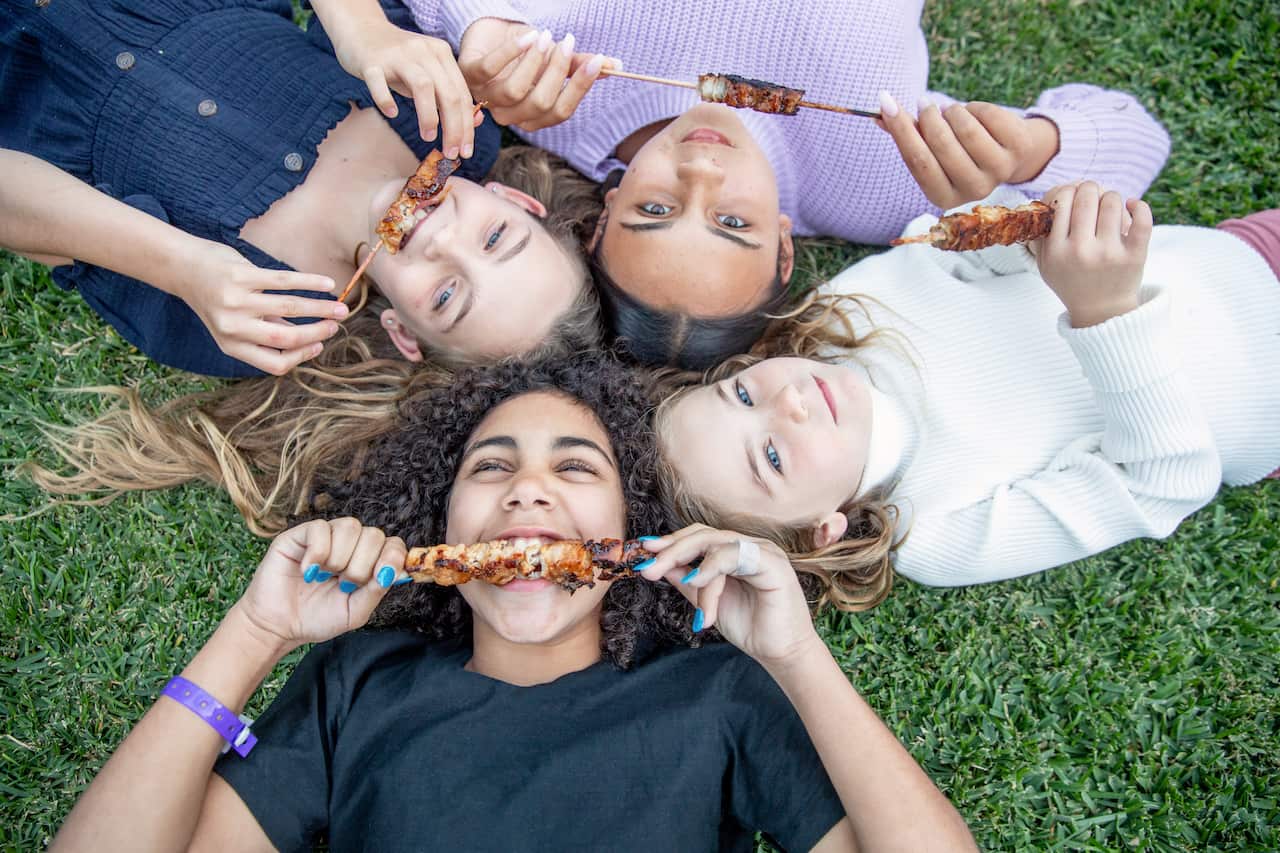 Multigenerational Aboriginal Family spends time together in the family home