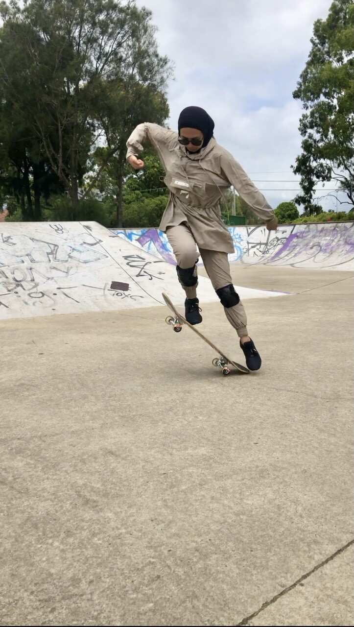 Mya Arifin at a local skate park