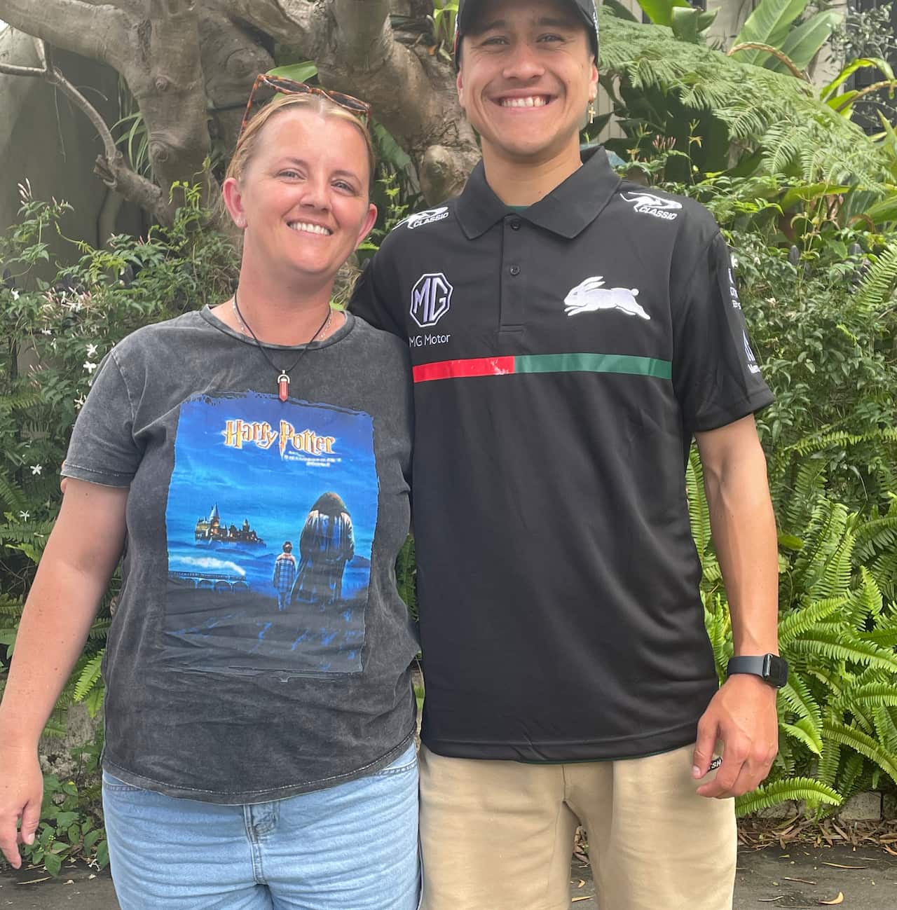 Shaqueil Saunders and his mother Leah Hayward.