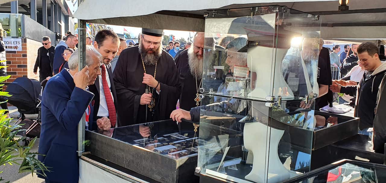 Serbian Ambassador Rade Stefanovic and Bishop Siluan