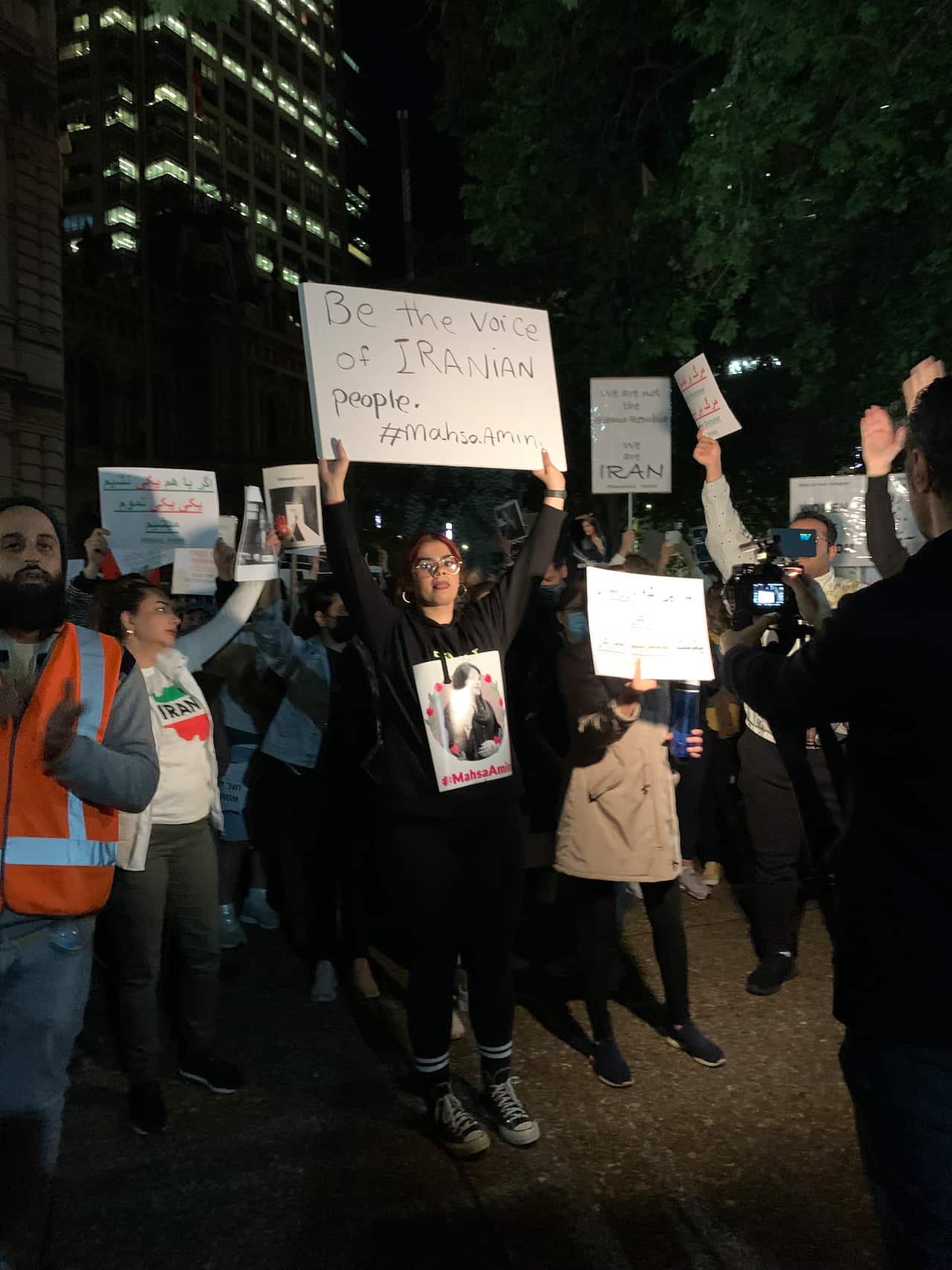 Sydney Town Hall protest for Mahsa Amini