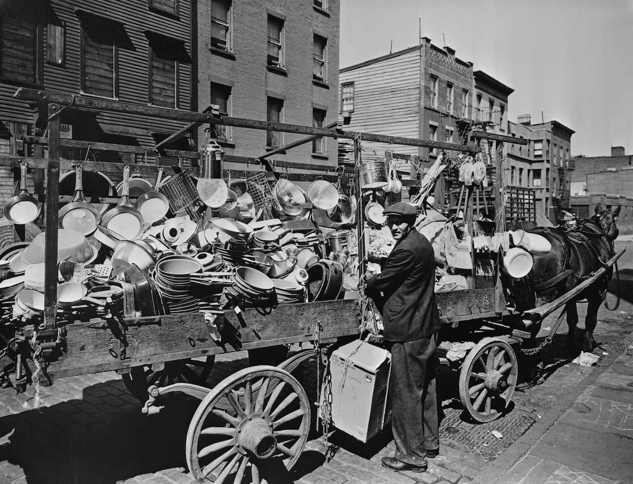 Street vendor with household appliances