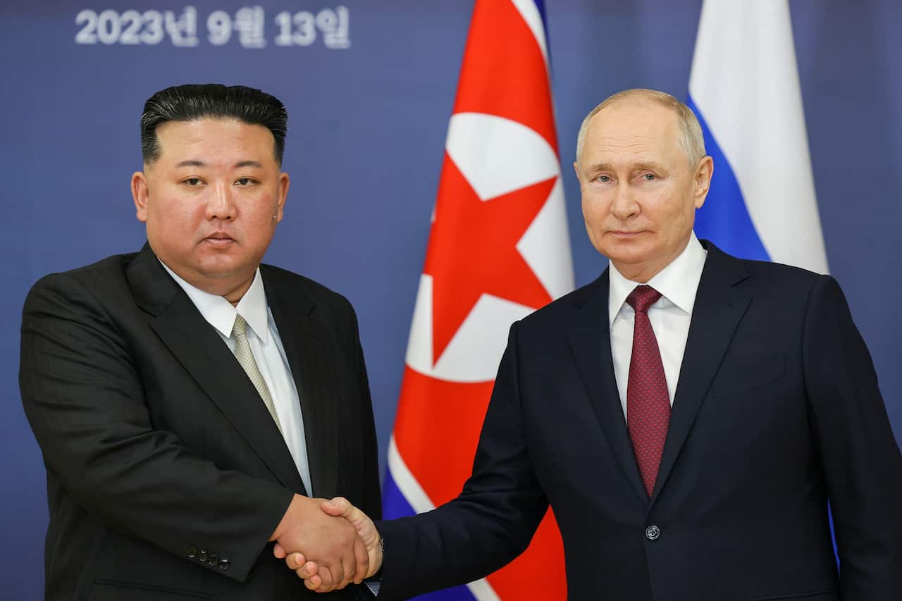 Meeting of Russia's President Putin and North Korea's leader Kim Jong Un.