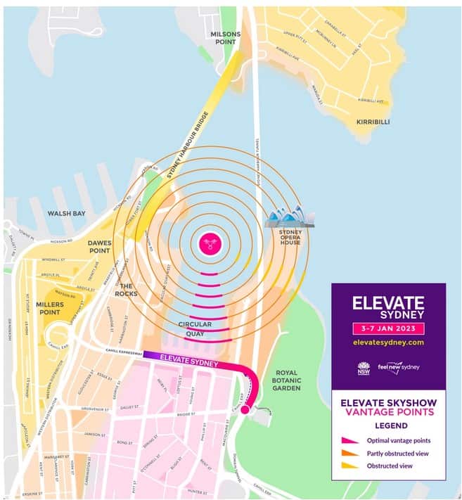 無人機燈光匯演在雪梨港沿岸都可以觀賞。