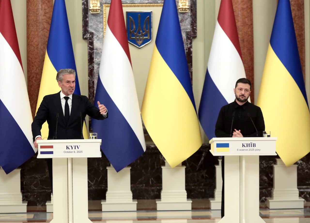 Joint news conference of Ukrainian President and Dutch PM in Kyiv