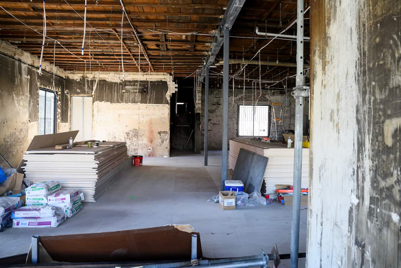 The inside of a building that is being renovated