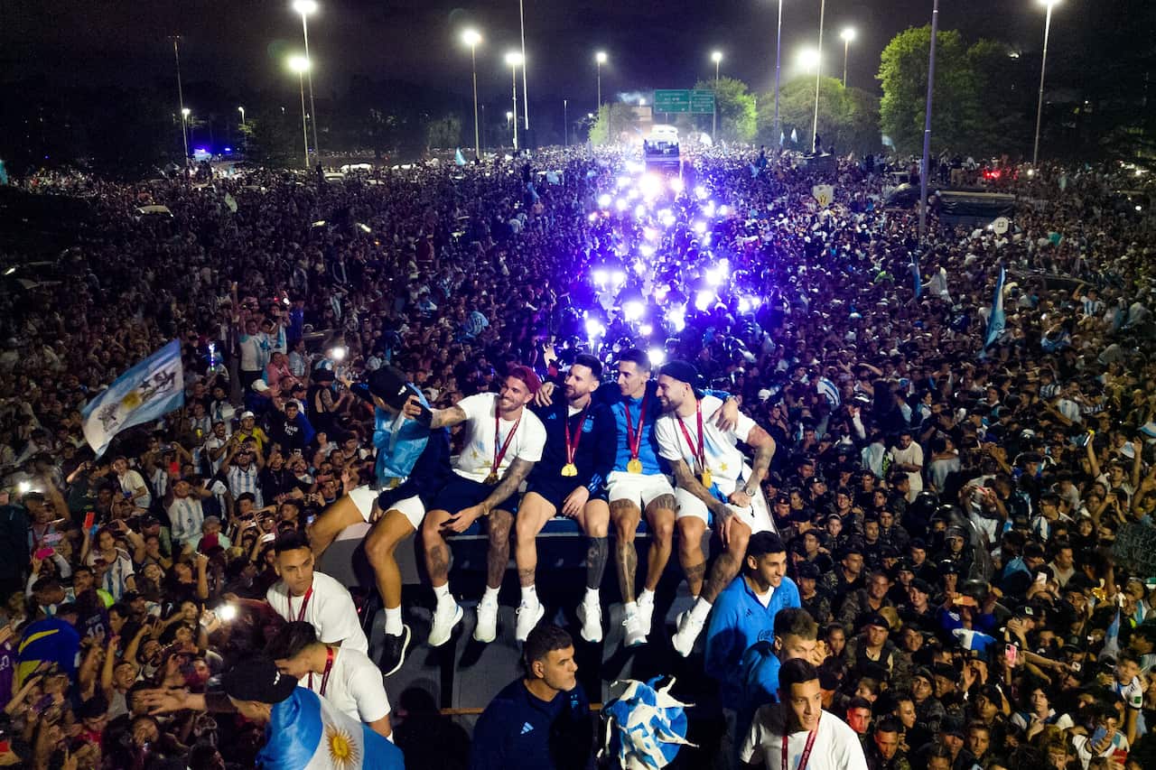 Lionel Messi and Argentina celebrate World Cup victory