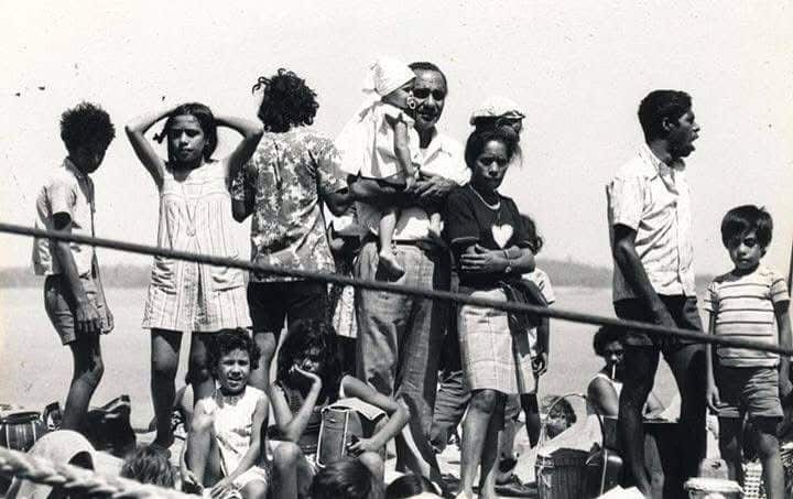 The photo show timorese refugees inside the Norwegian ship when they first arrived in Darwin in August 1975.
