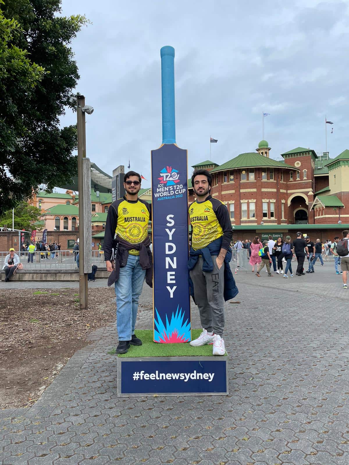 Asif from Melbourne and Ali from Pakistan watching T20 World cup super-12 opening match.