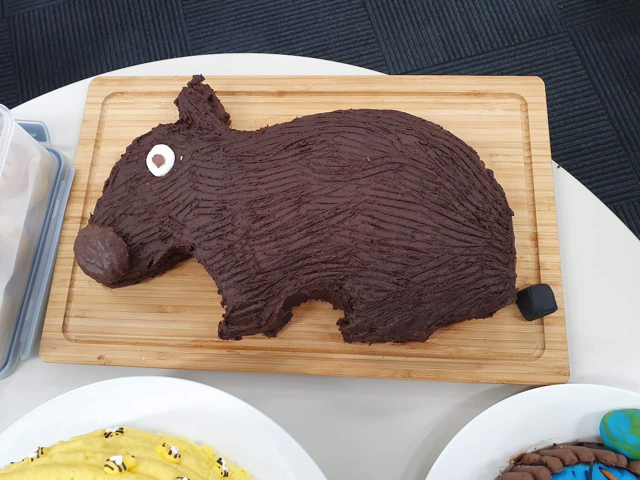 A cake in the shape of a wombat