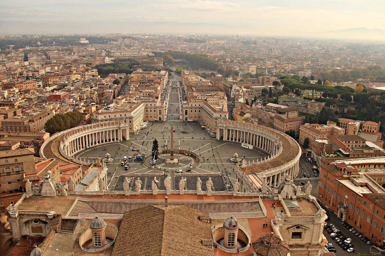 View Of Saint Peters Square In Rome, Italy