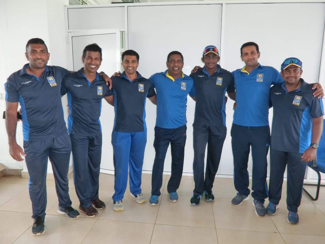Tharaka Samaratunga with some of prominent former Sri Lankan Cricketers