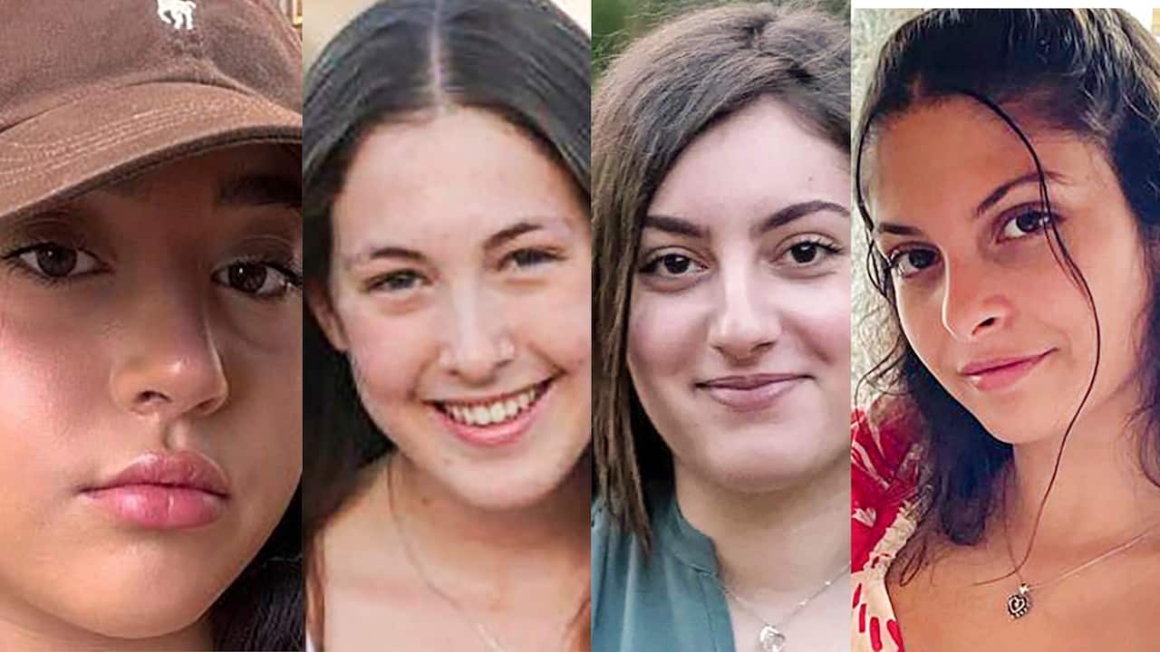 A composite image of four young women