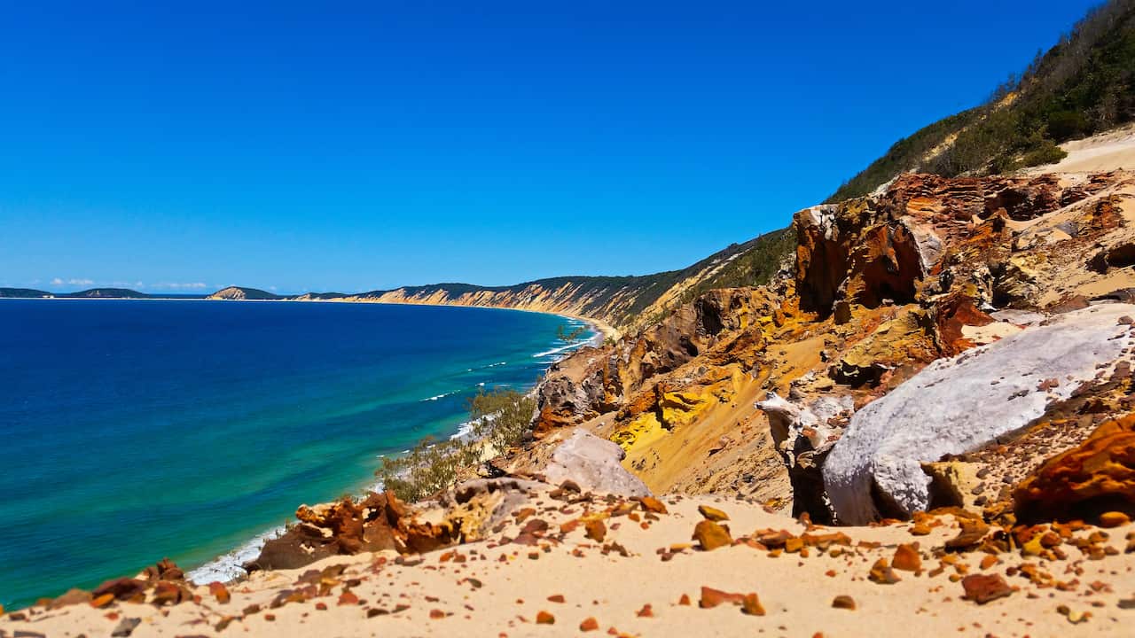 Rainbow Beach vista dal Carlo Sand Blow.