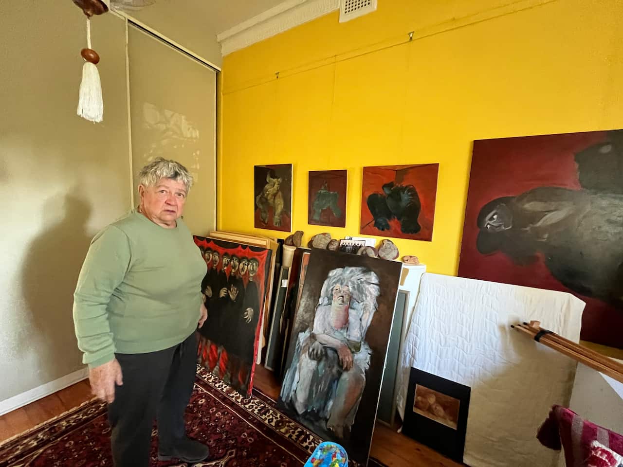 Kalliroe (Roula) Tsiatis in her studio, Melbourne 