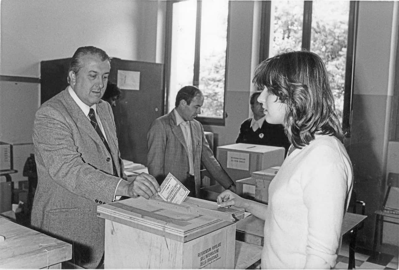Man at the polling station