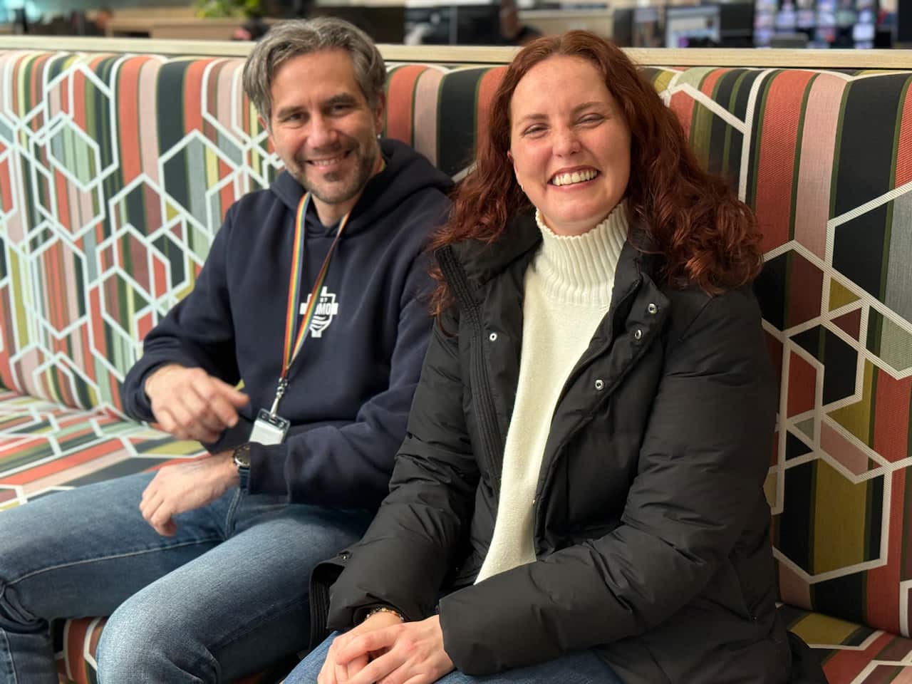 Ashley Green insieme a Carlo Oreglia a Radio SBS.