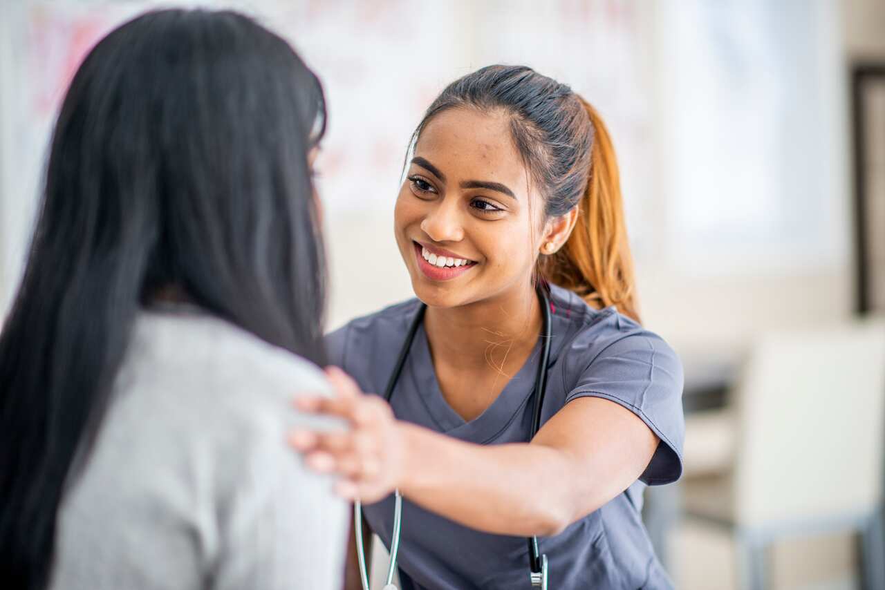 Patient talking to the doctor
