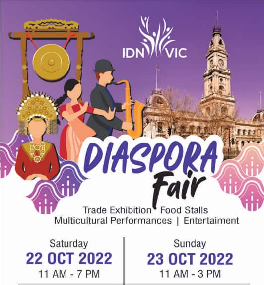 The official flyer of Diaspora Fair by IDN VIC, 22 & 23 October 2022