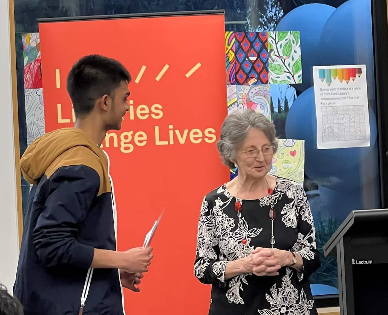 Receiving the Margaret Campbell award. 