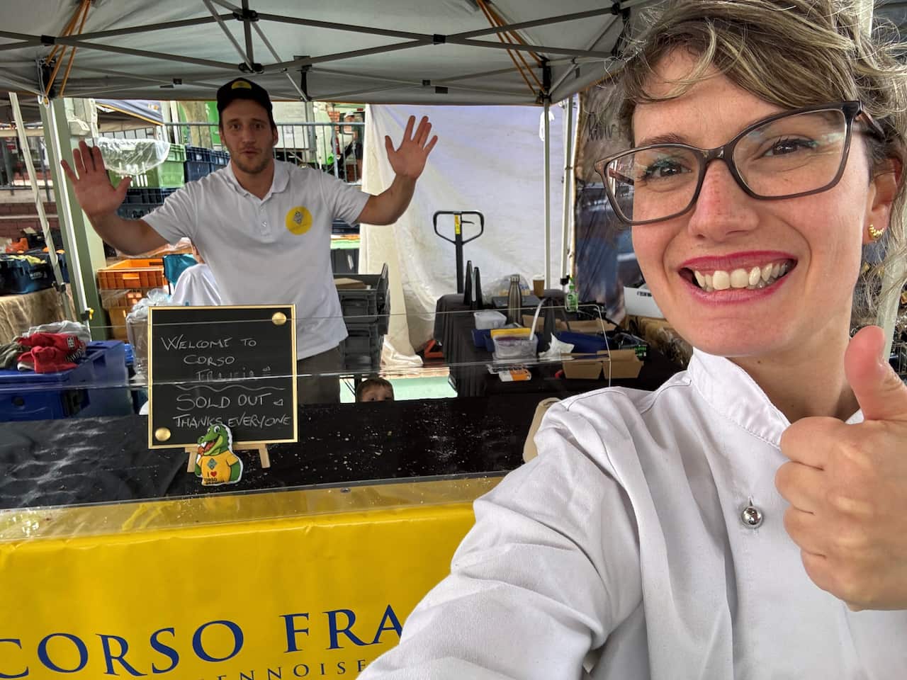 Marco and Giada at one of their sold-out markets.