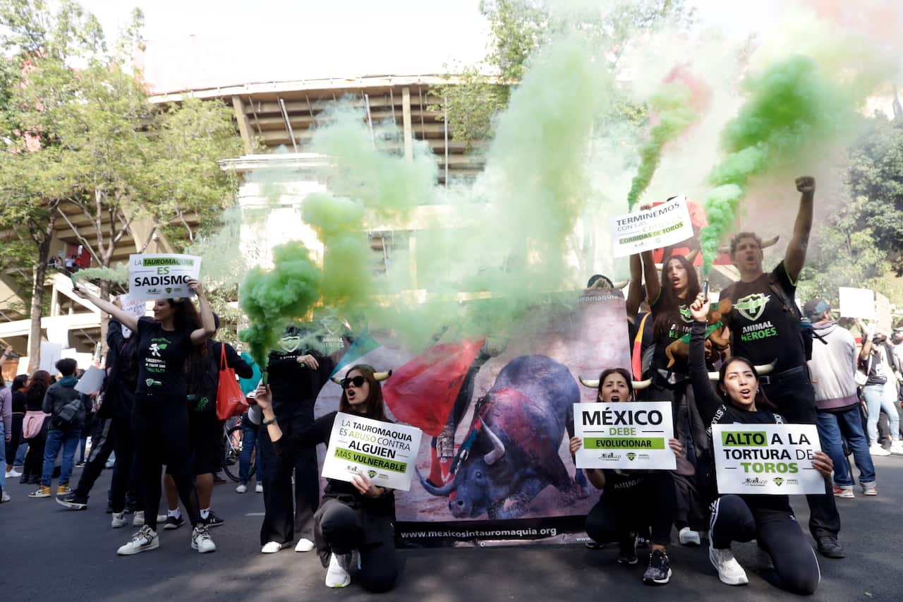 Mexico: Protest Against For Resumption Of Bullfights