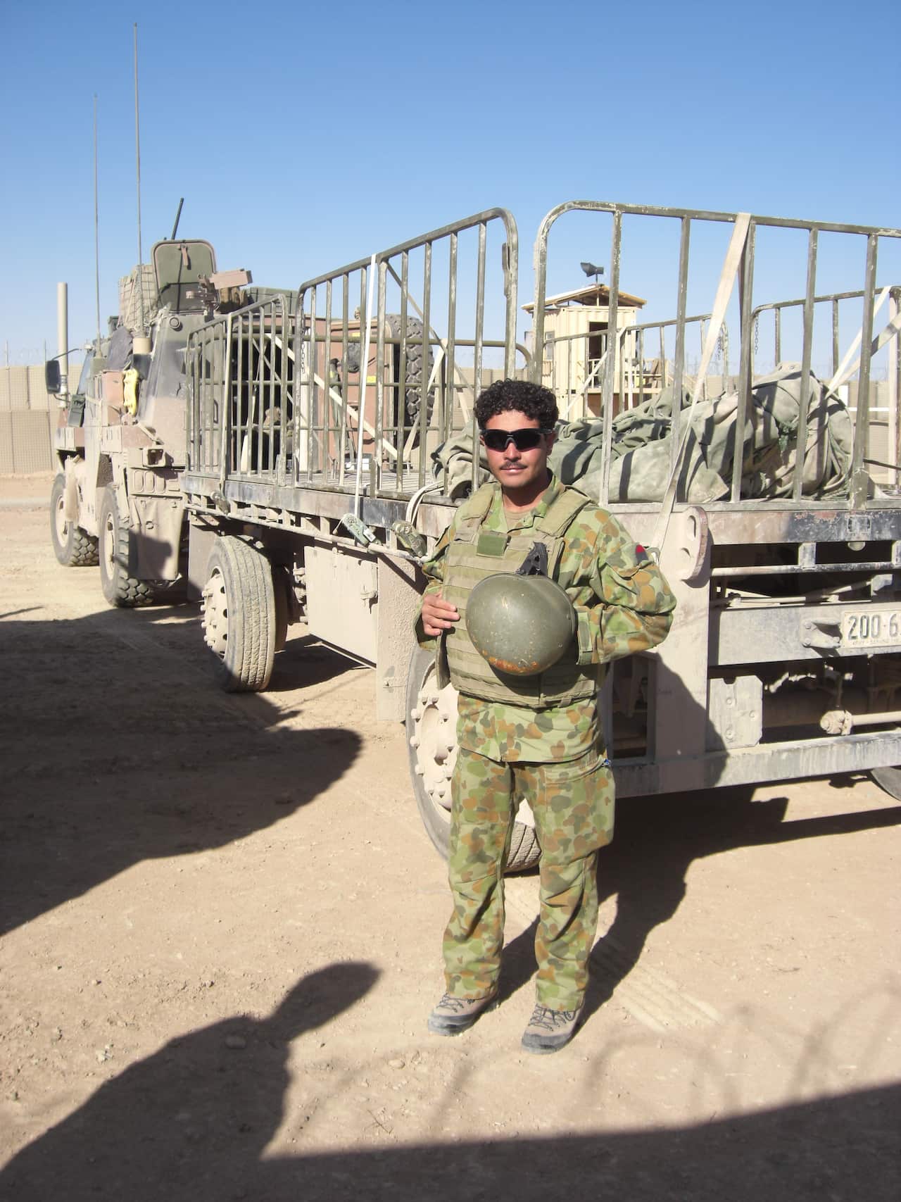 Farid Raman as an interpreter assisting Australian forces in Afghanistan.