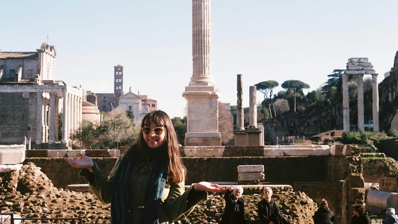 Lily Patchett in Pompeii in January 2023