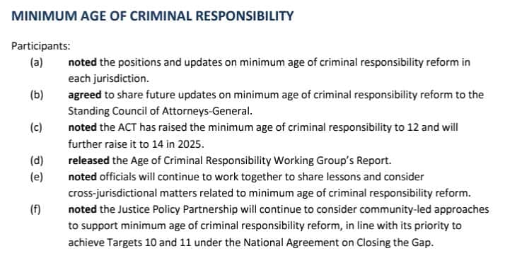 A document listing points that had been noted and agreed upon, as well as one point that mentioned the release of a report.