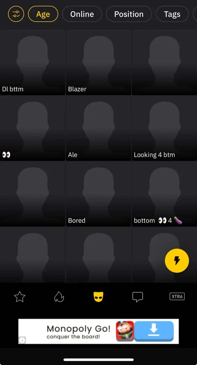 An image of 3 men with their shirts off, named Michael, Eric and Kyle as they appear on the app Grindr