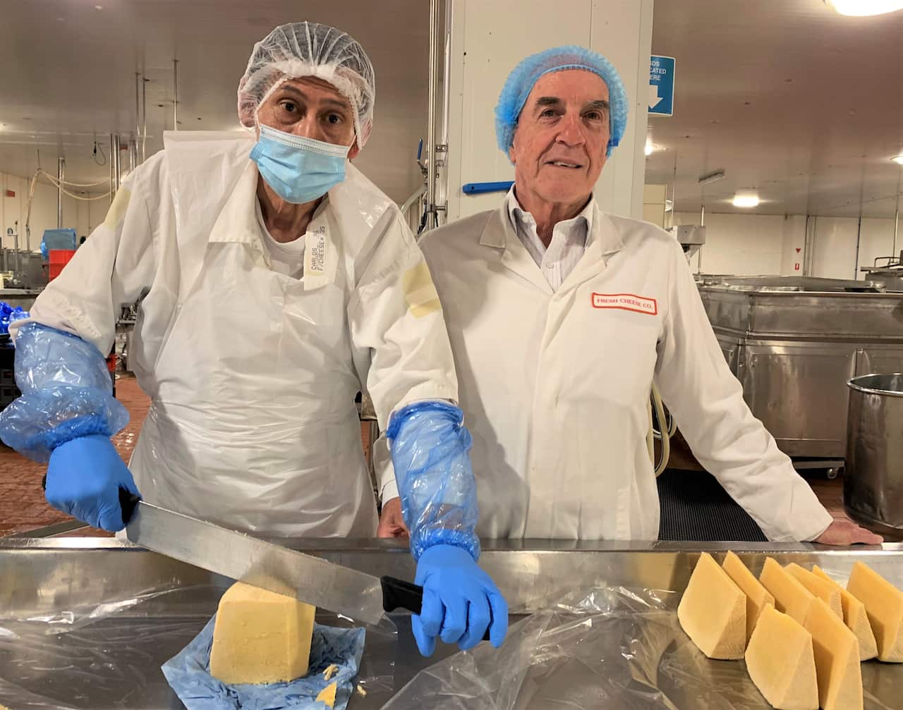 Alfonso Inglese (right) at the Melbourne factory