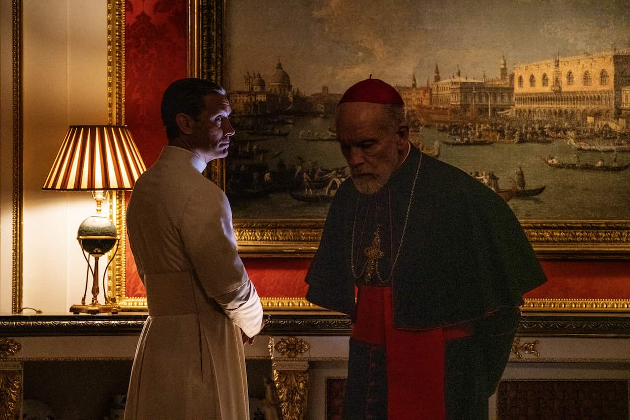 Jude Law and John Malkovich in The New Pope