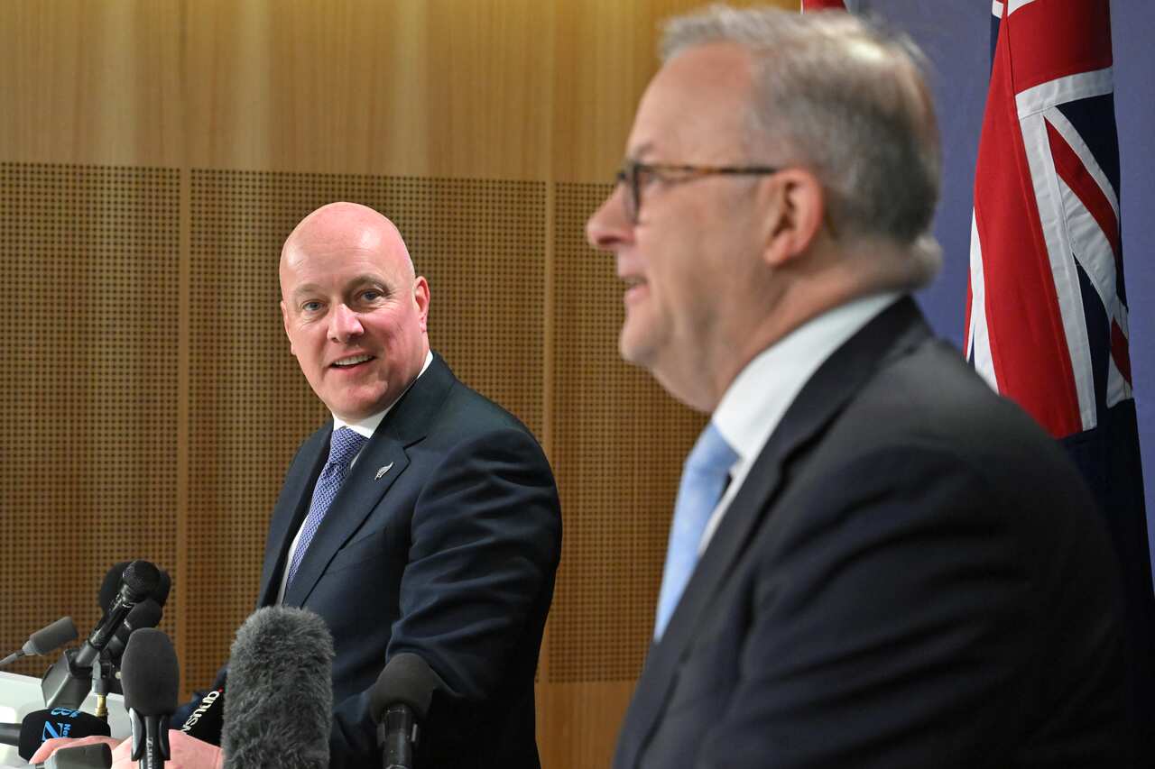 Chris Luxon and Anthony Albanese at a press conference.