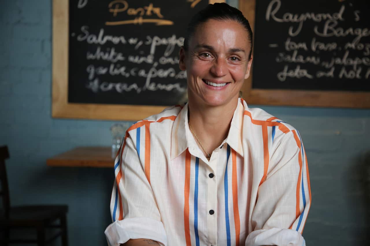 Melissa Barbieri on the set of 'Wogball'.