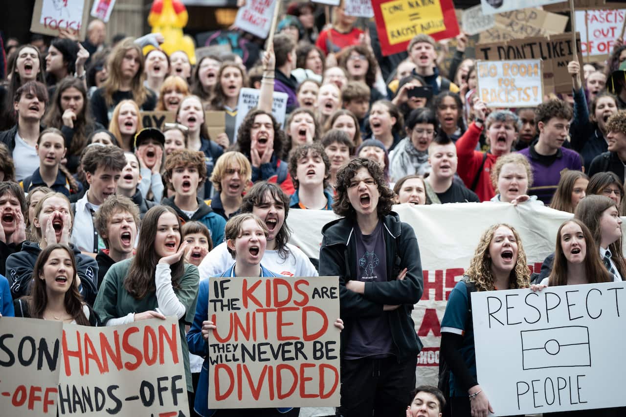 Students Protest Pauline Hanson in Melbourne
