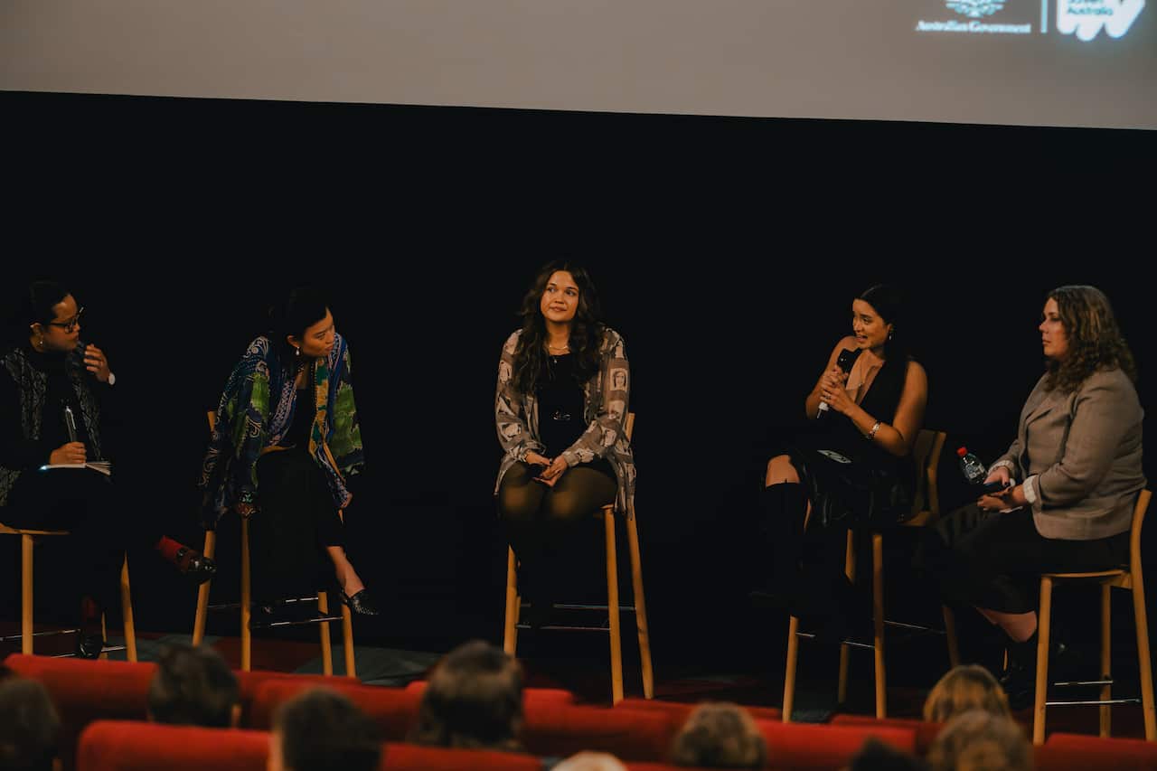 Celeste Macintosh moderated a question-and-answer panel with 'Ina' creators.