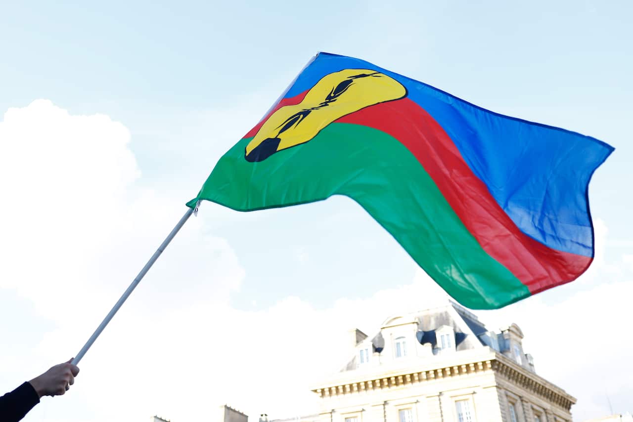 Caledonian activsts protest in Paris