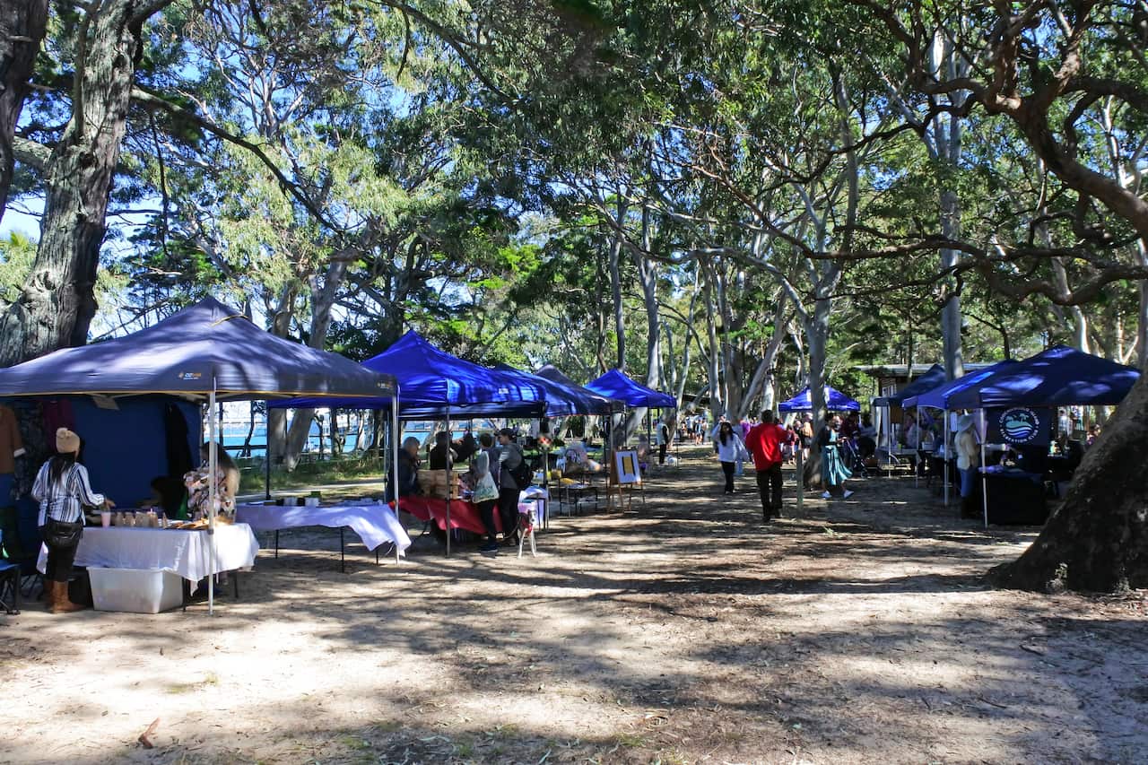 Weekend market on Coochiemudlo Island Moreton Bay Queenlsnad Australia