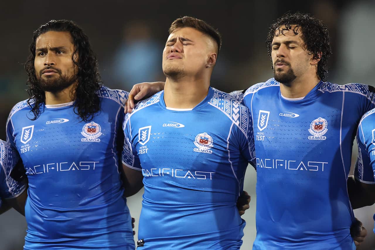Players in Samoan representative journeys are linked together, with emotional facial expressions. 