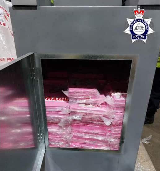 A pile of packages in a storage box