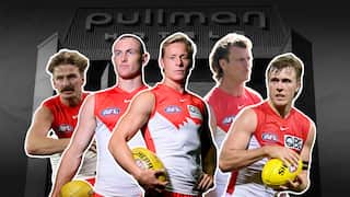 A composite of the five Swans players stood down.