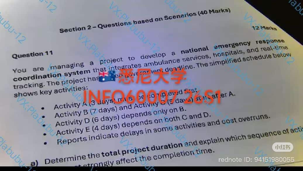 A snapshot of a question paper with overlaid exam code in red.