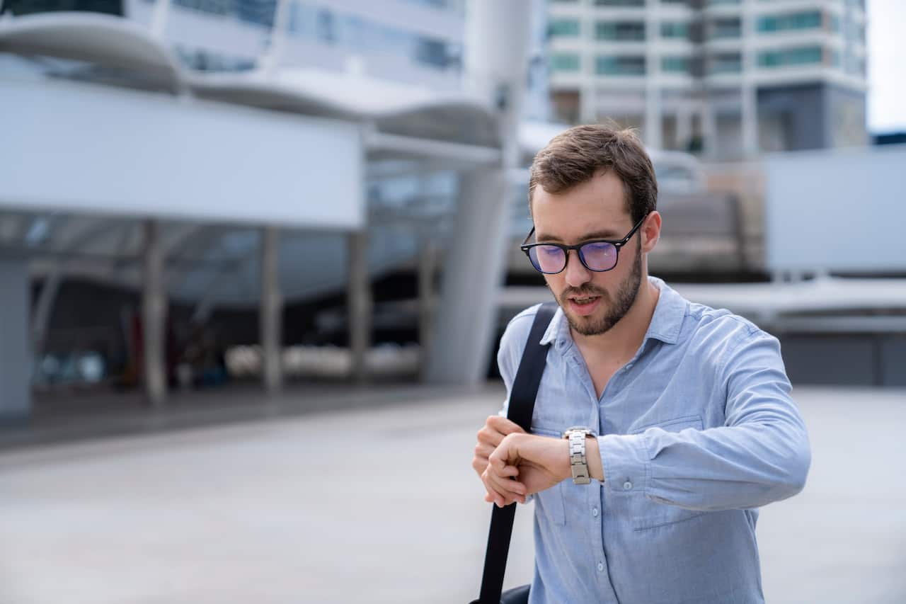 businessman rush hour in the city town