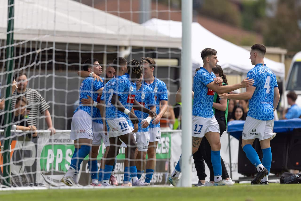 During the match between Marconi Stallions v Wollongong Wolves in the Australian Championship: Round 3,  At Marconi Stadium, NSW