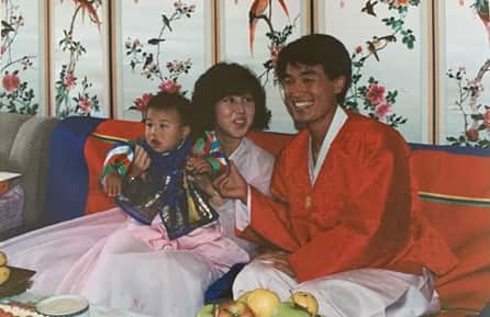 Dean Kim and his parents at his 'doljanchi', or first birthday party. Source: Supplied / Dean Kim